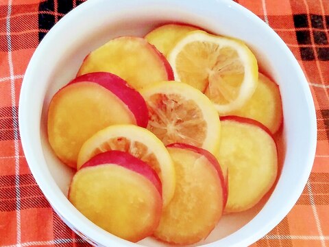 電子レンジで作る★さつまいものレモン煮